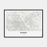 Hanoi Map Landscape Poster