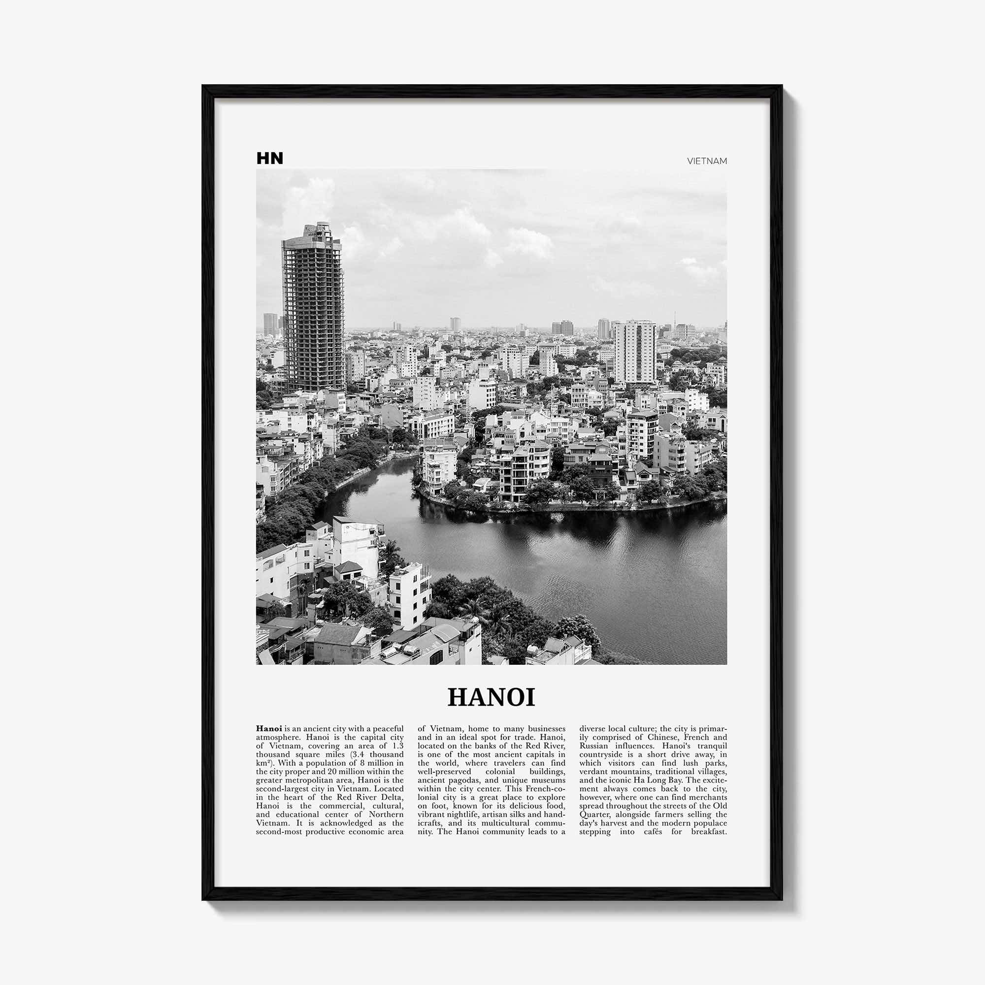 Hanoi Print Black and White No 2, Hanoi Wall Art, Hanoi Poster, Hanoi Photo, Hanoi Wall Decor, Vietnam, Viet Nam, Asia, Hà Nội, Viet Nam