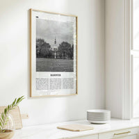 Hanover Print Black and White, Hanover Wall Art, Hanover Poster, Hanover Photo, Hanover Wall Décor, Hanover Map, New Hampshire, USA