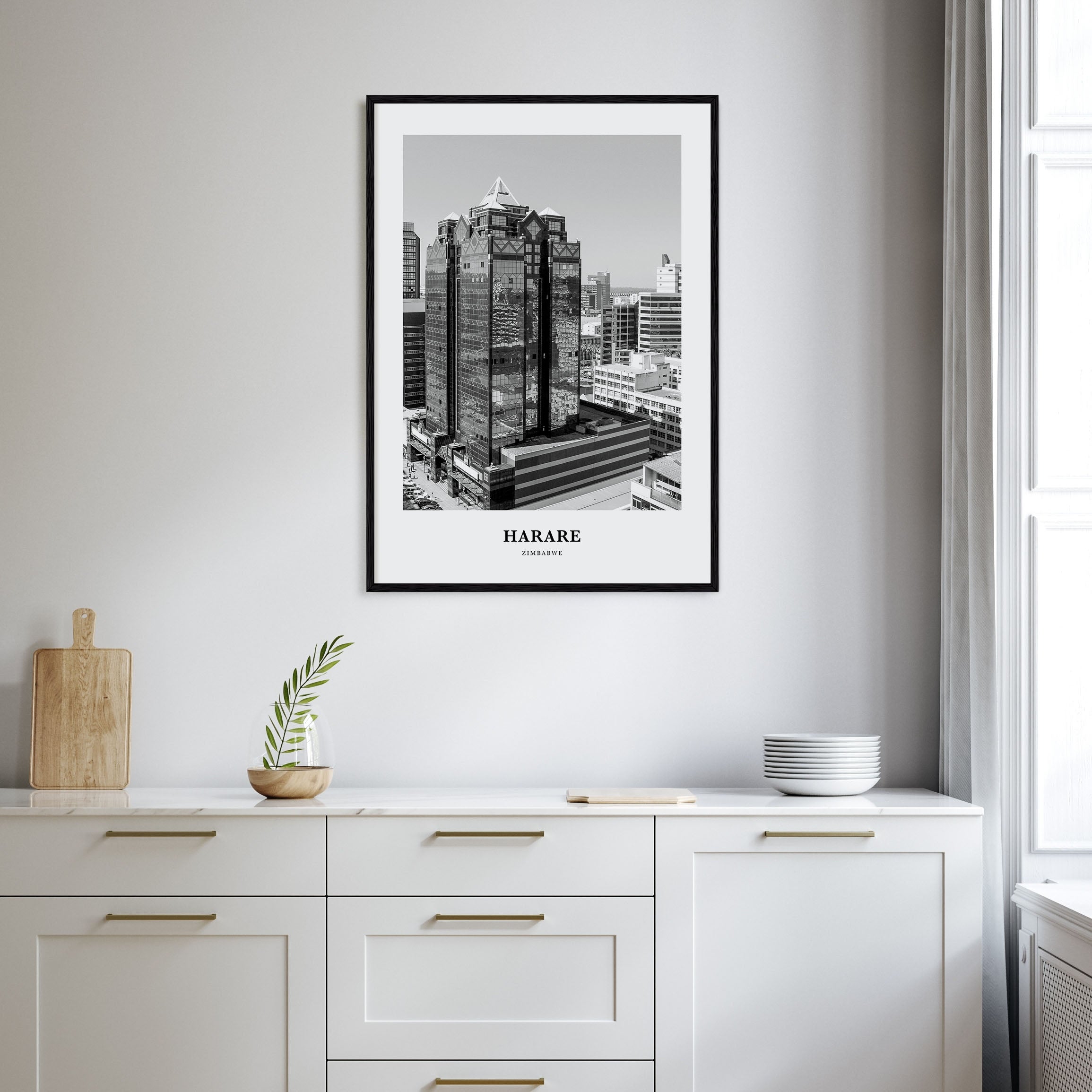 Harare Portrait B&W Poster