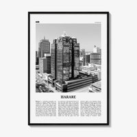 Harare Print Black and White, Harare Wall Art, Harare Poster, Harare Photo, Harare Wall Décor, Zimbabwe, Africa