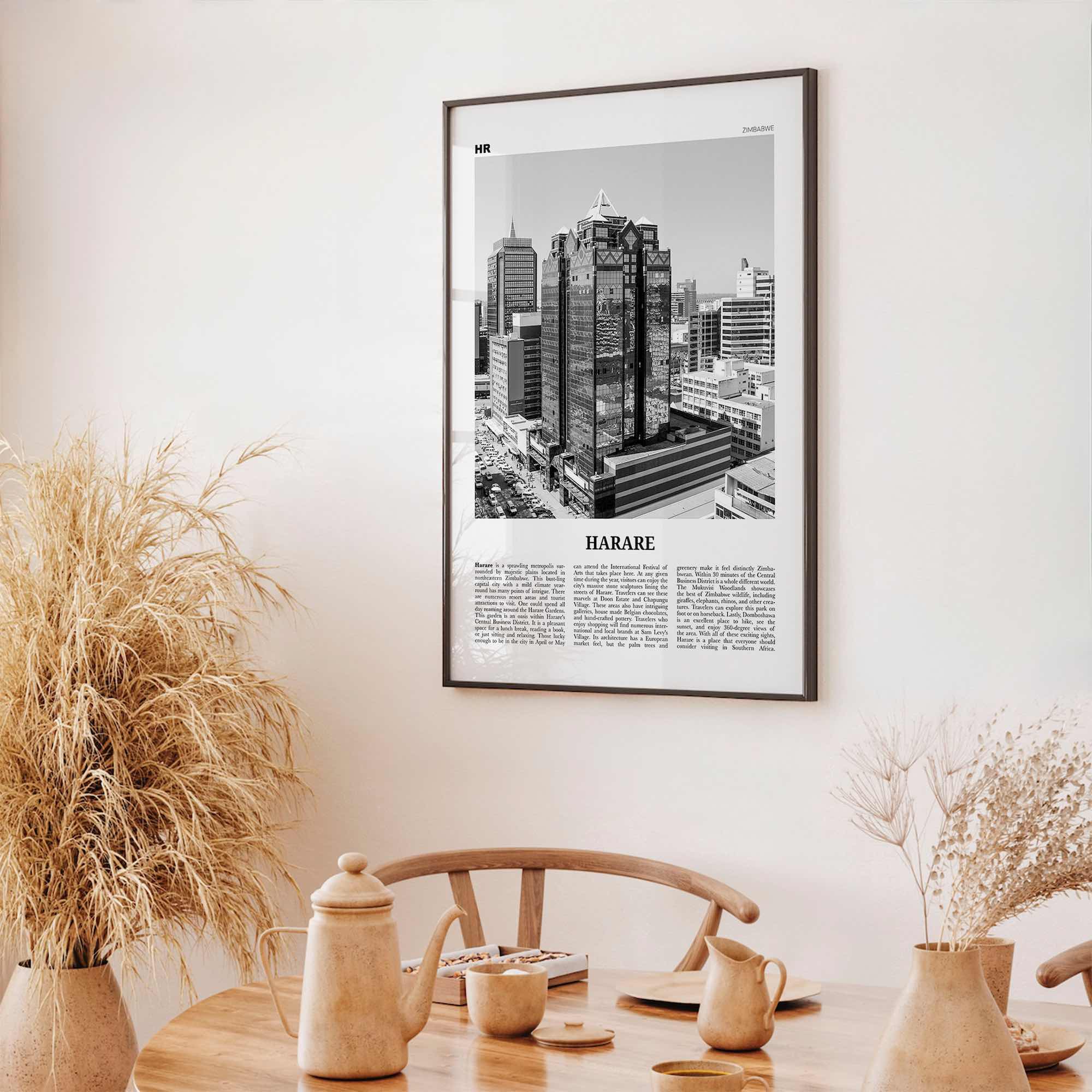 Harare Print Black and White, Harare Wall Art, Harare Poster, Harare Photo, Harare Wall Décor, Zimbabwe, Africa
