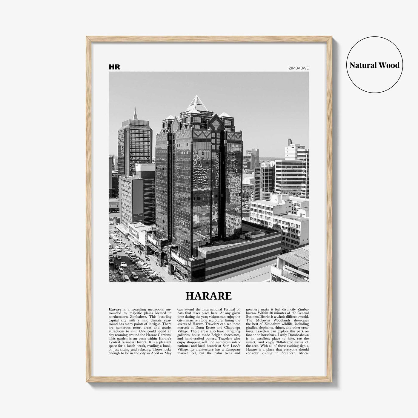 Harare Print Black and White, Harare Wall Art, Harare Poster, Harare Photo, Harare Wall Décor, Zimbabwe, Africa