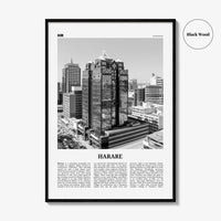 Harare Print Black and White, Harare Wall Art, Harare Poster, Harare Photo, Harare Wall Décor, Zimbabwe, Africa