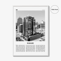 Harare Print Black and White, Harare Wall Art, Harare Poster, Harare Photo, Harare Wall Décor, Zimbabwe, Africa
