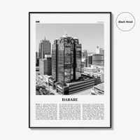 Harare Print Black and White, Harare Wall Art, Harare Poster, Harare Photo, Harare Wall Décor, Zimbabwe, Africa