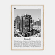 Harare Travel B&W Poster