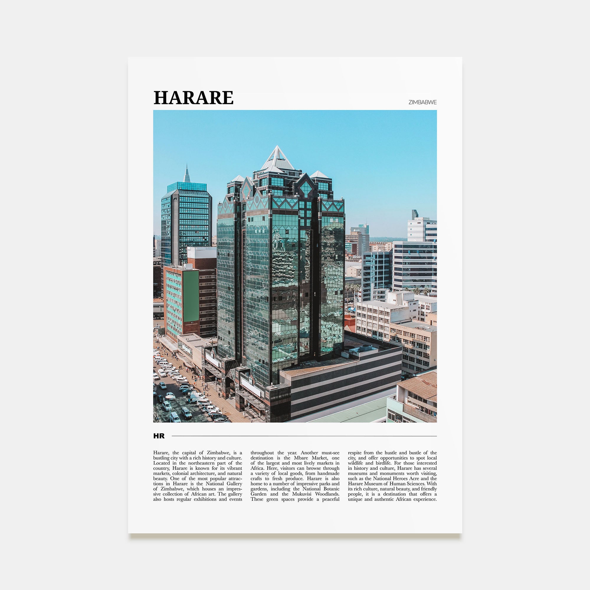 Harare Travel Color Poster