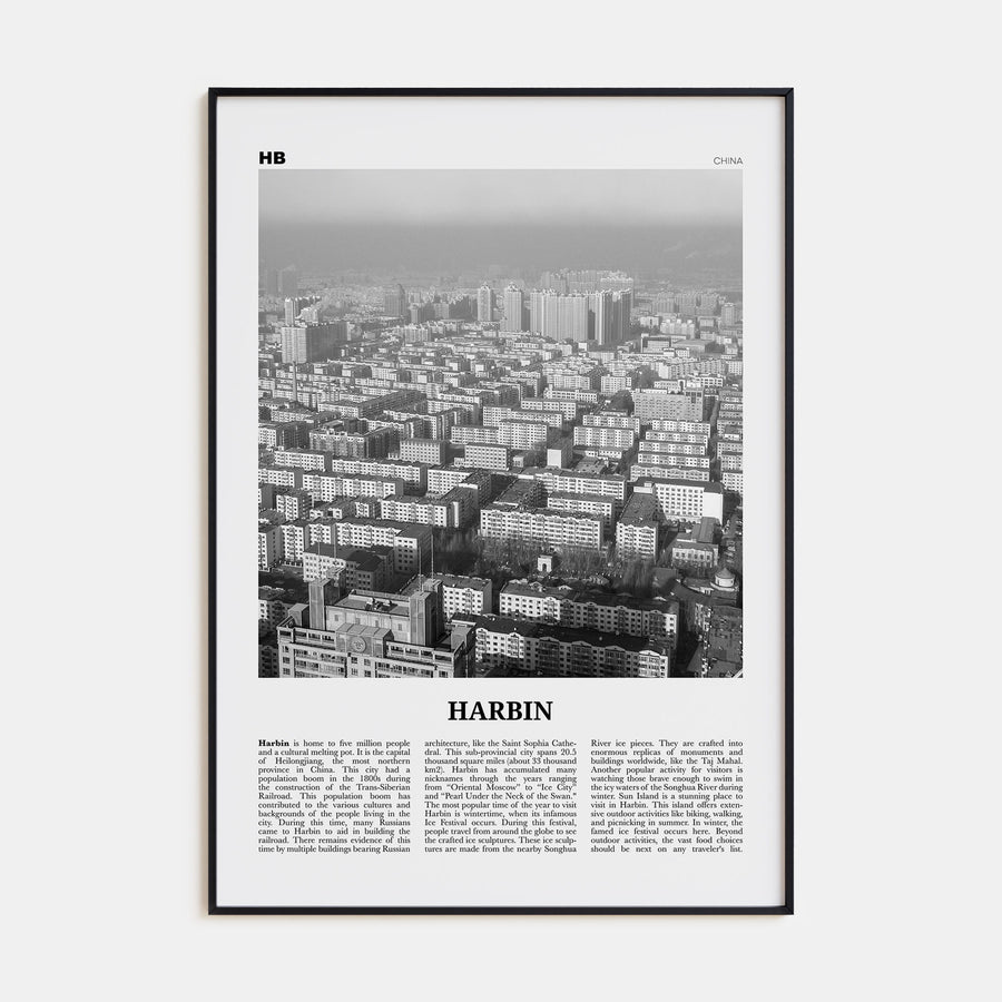 Harbin Travel B&W Poster