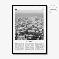 Harbin Print Black and White, Harbin Wall Art, Harbin Poster, Harbin Photo, Harbin Wall Décor, Harbin Map, China