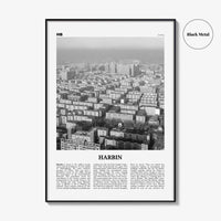 Harbin Print Black and White, Harbin Wall Art, Harbin Poster, Harbin Photo, Harbin Wall Décor, Harbin Map, China