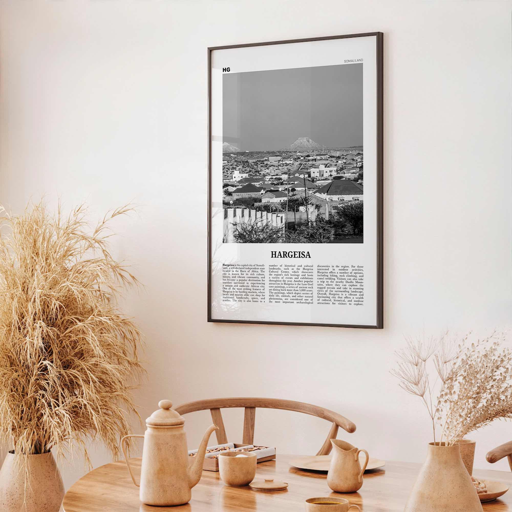 Hargeisa Print Black and White, Hargeisa Wall Art, Hargeisa Poster, Hargeisa Photo, Hargeisa Wall Décor, Hargeisa Map, Somalia