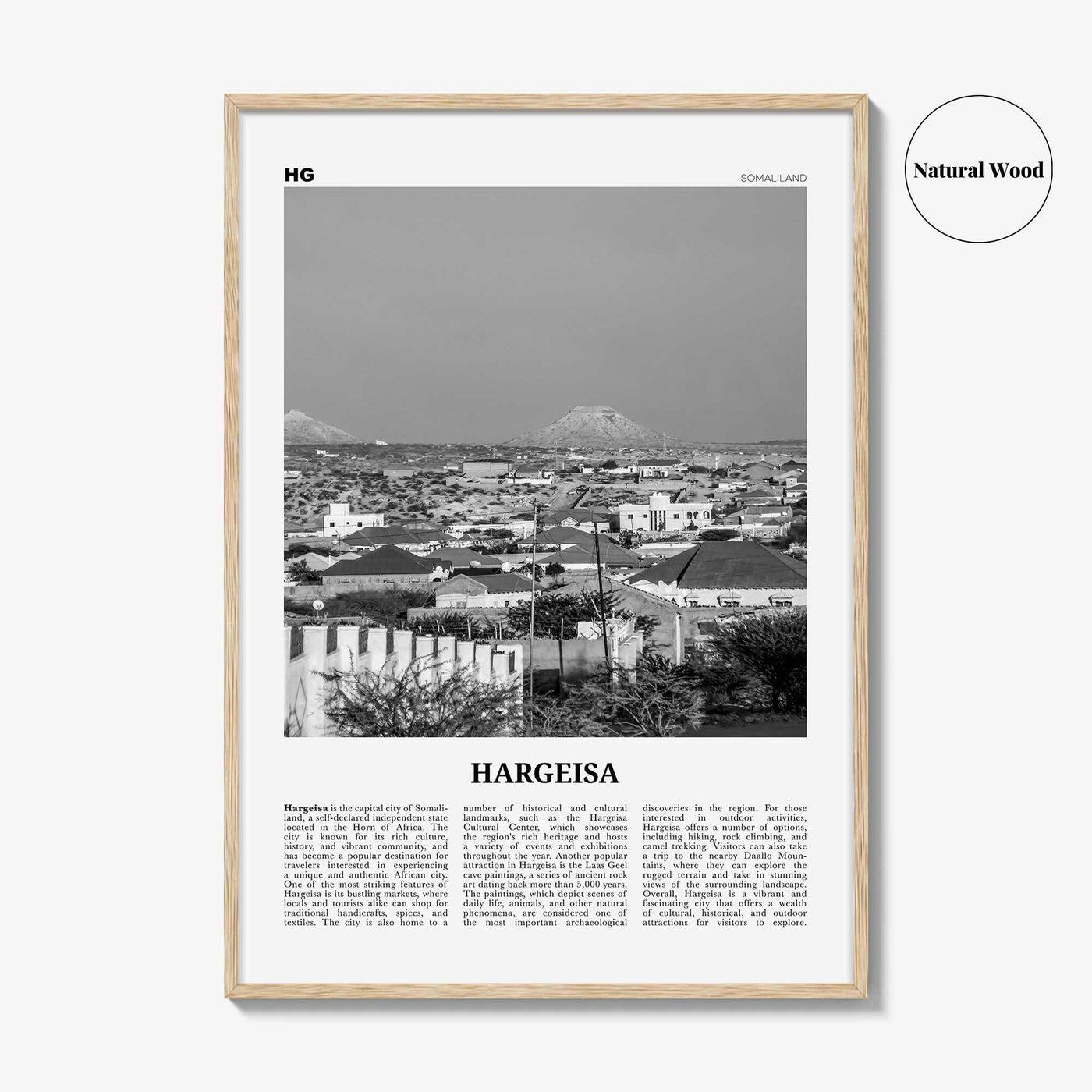 Hargeisa Print Black and White, Hargeisa Wall Art, Hargeisa Poster, Hargeisa Photo, Hargeisa Wall Décor, Hargeisa Map, Somalia