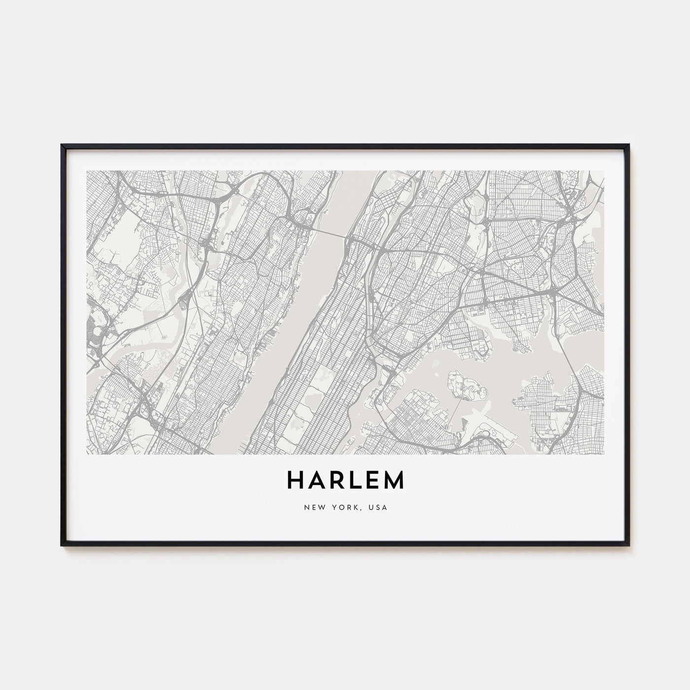 Harlem Map Landscape Poster