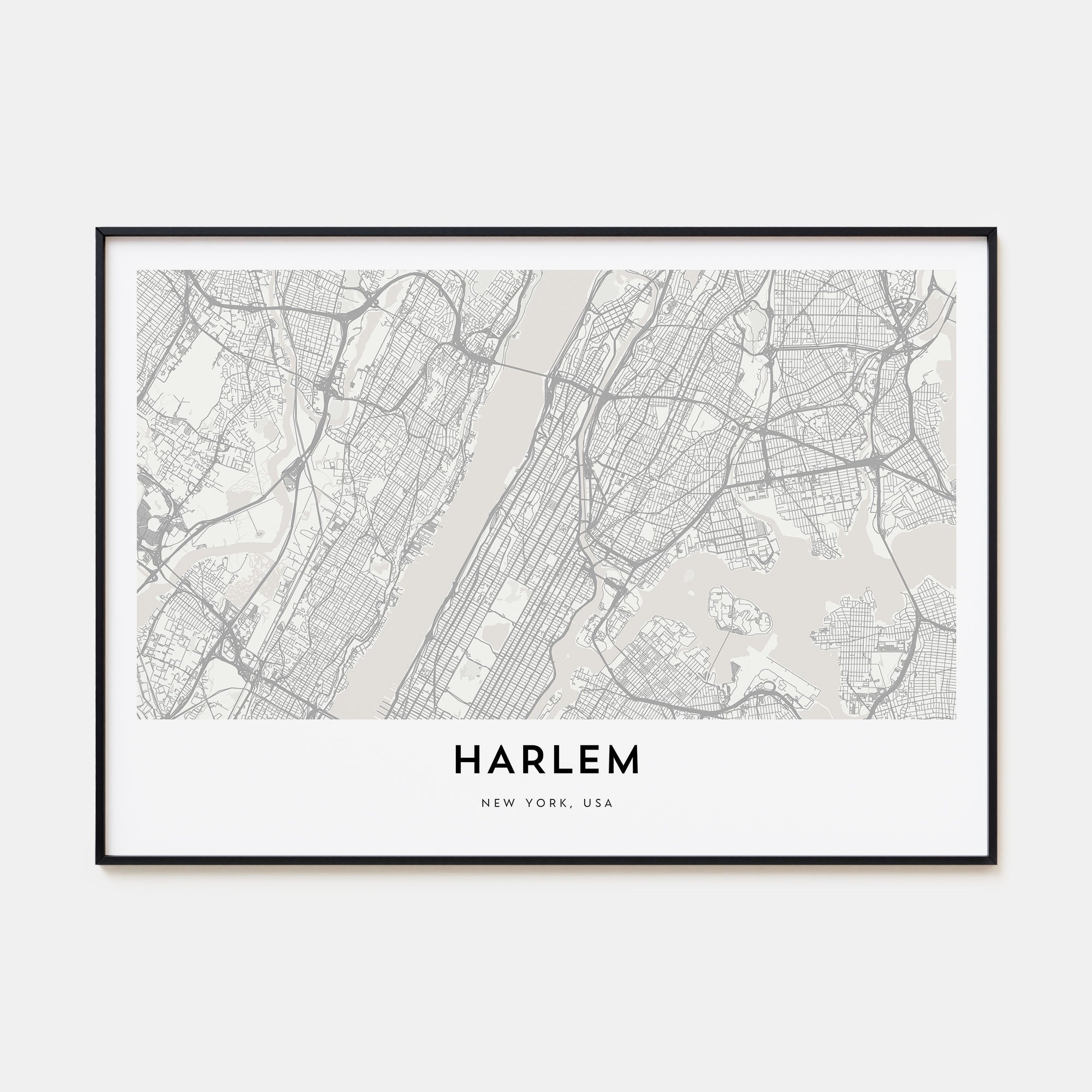 Harlem Map Landscape Poster