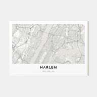 Harlem Map Landscape Poster