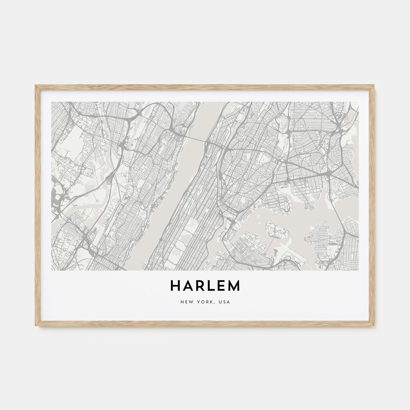 Harlem Map Landscape Poster