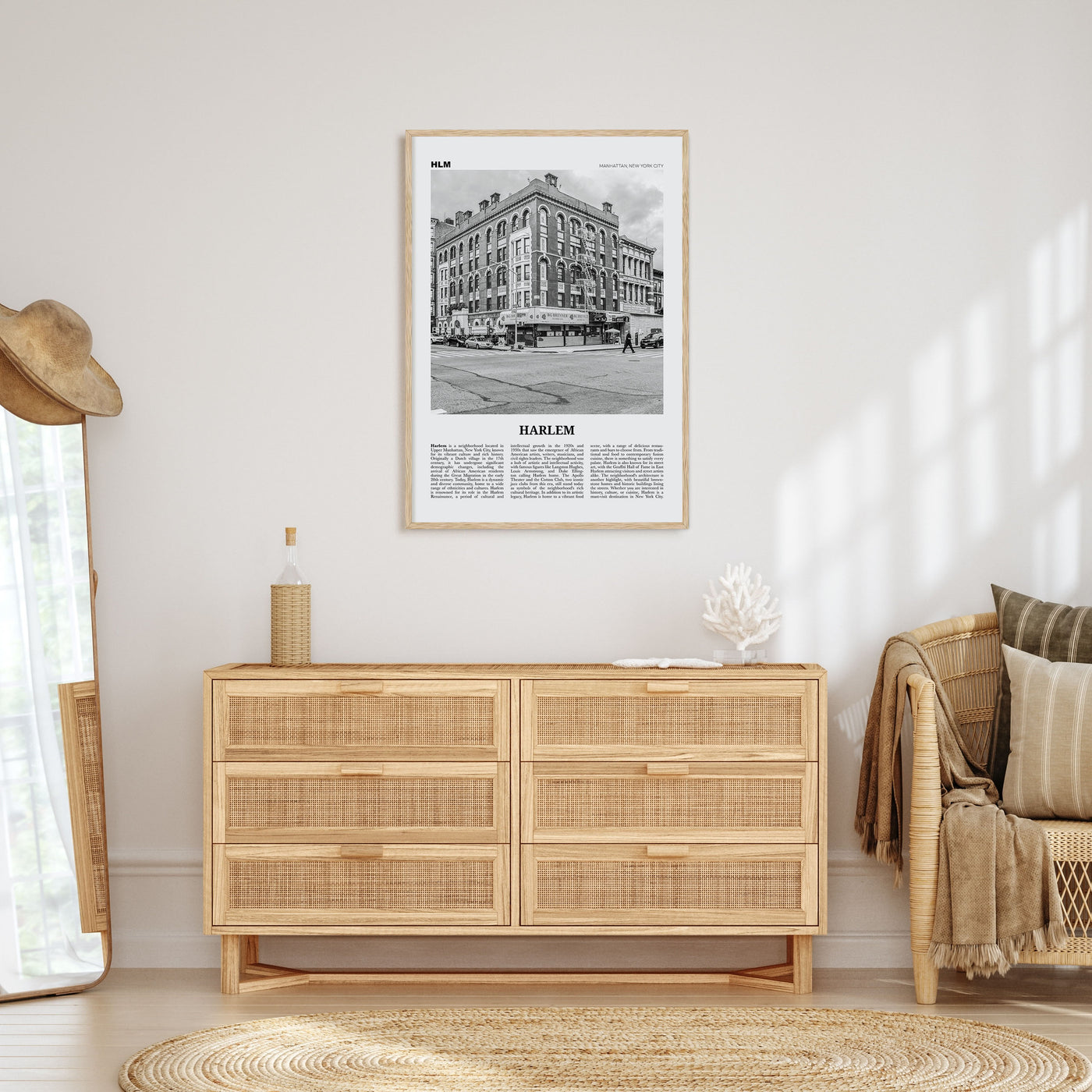 Harlem Travel B&W Poster