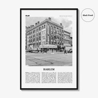 Harlem Print Black and White, Harlem Wall Art, Harlem Poster, Harlem Photo, Harlem Wall Décor, NYC, New York, USA, United States