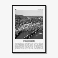 Harpers Ferry Print Black and White, Harpers Ferry Wall Art, Harpers Ferry Poster, Harpers Ferry Photo, West Virginia, USA