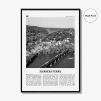 Harpers Ferry Print Black and White, Harpers Ferry Wall Art, Harpers Ferry Poster, Harpers Ferry Photo, West Virginia, USA
