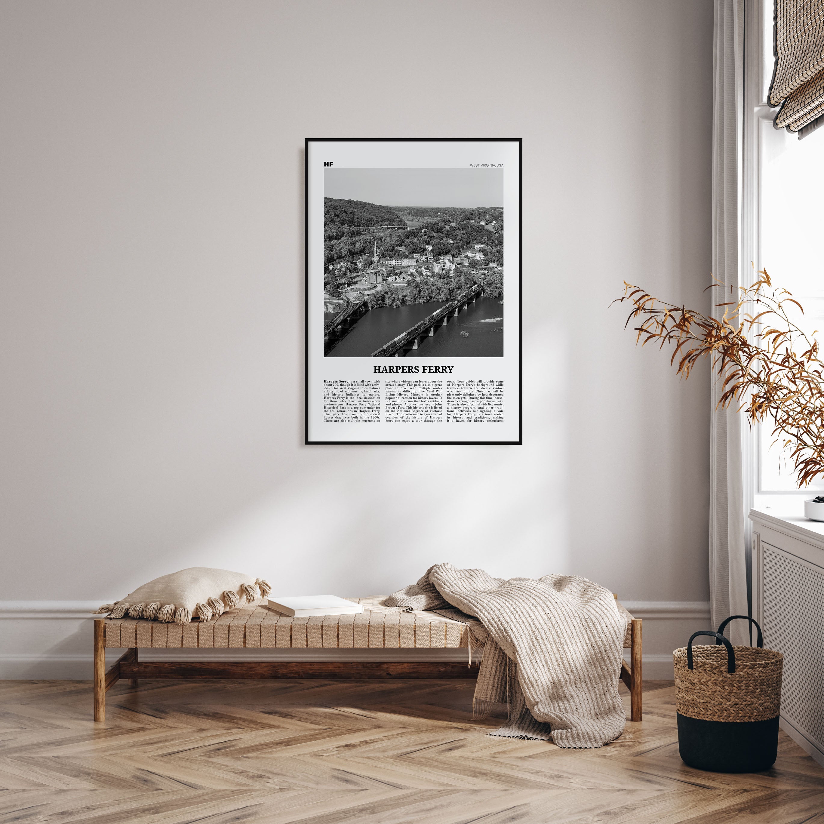Harpers Ferry Travel B&W Poster