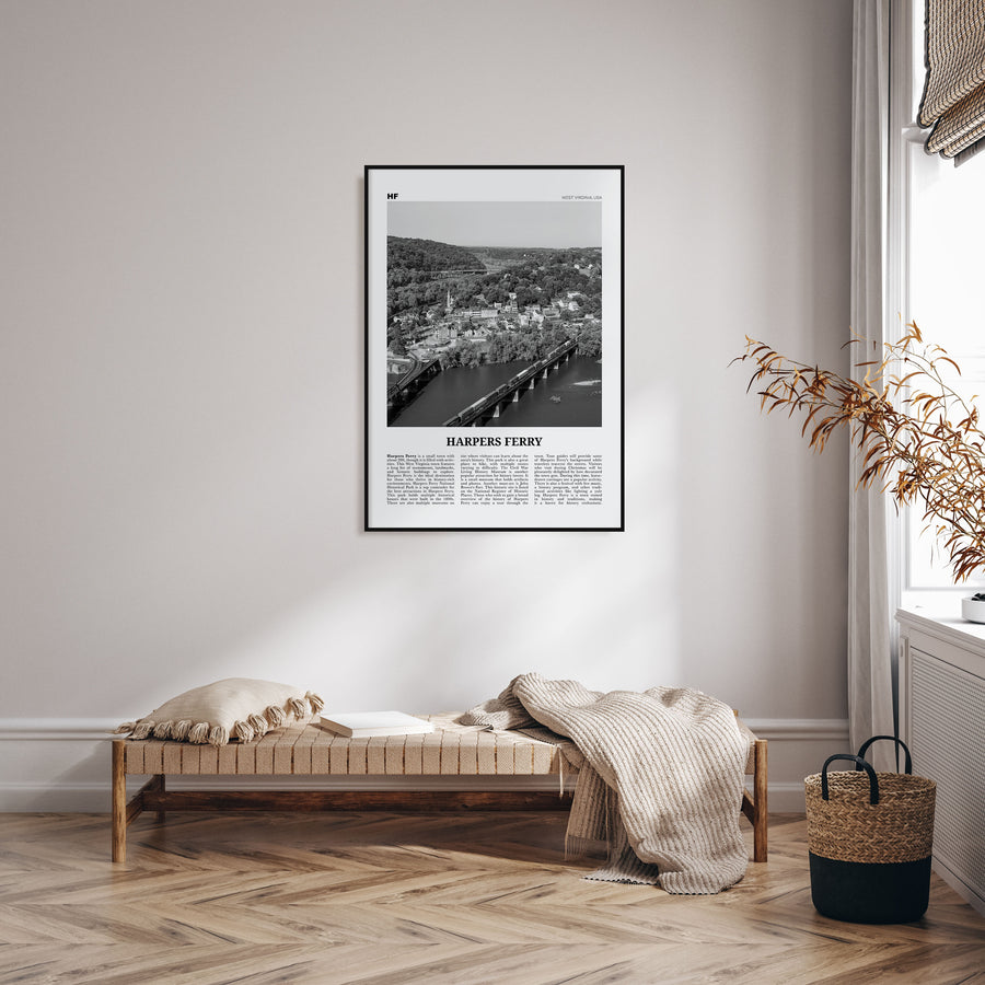 Harpers Ferry Travel B&W Poster