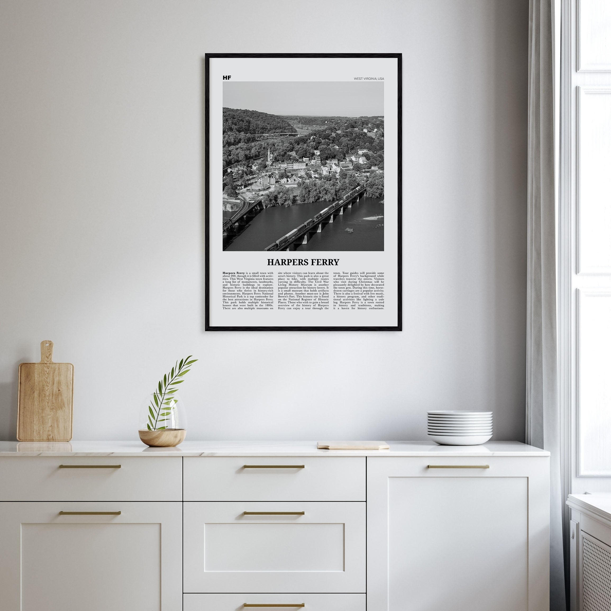 Harpers Ferry Travel B&W Poster