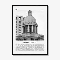 Harris County Print Black and White, Harris County Wall Art, Harris County Poster, Harris County Photo, Harris County Wall Décor, Harris Map