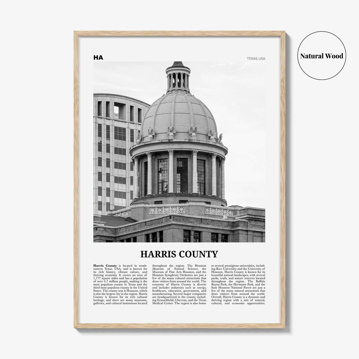 Harris County Print Black and White, Harris County Wall Art, Harris County Poster, Harris County Photo, Harris County Wall Décor, Harris Map