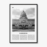 Harrisburg Print Black and White, Harrisburg Wall Art, Harrisburg Poster, Harrisburg Photo, Harrisburg Map, Pennsylvania, USA, United States