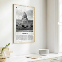 Harrisburg Print Black and White, Harrisburg Wall Art, Harrisburg Poster, Harrisburg Photo, Harrisburg Map, Pennsylvania, USA, United States