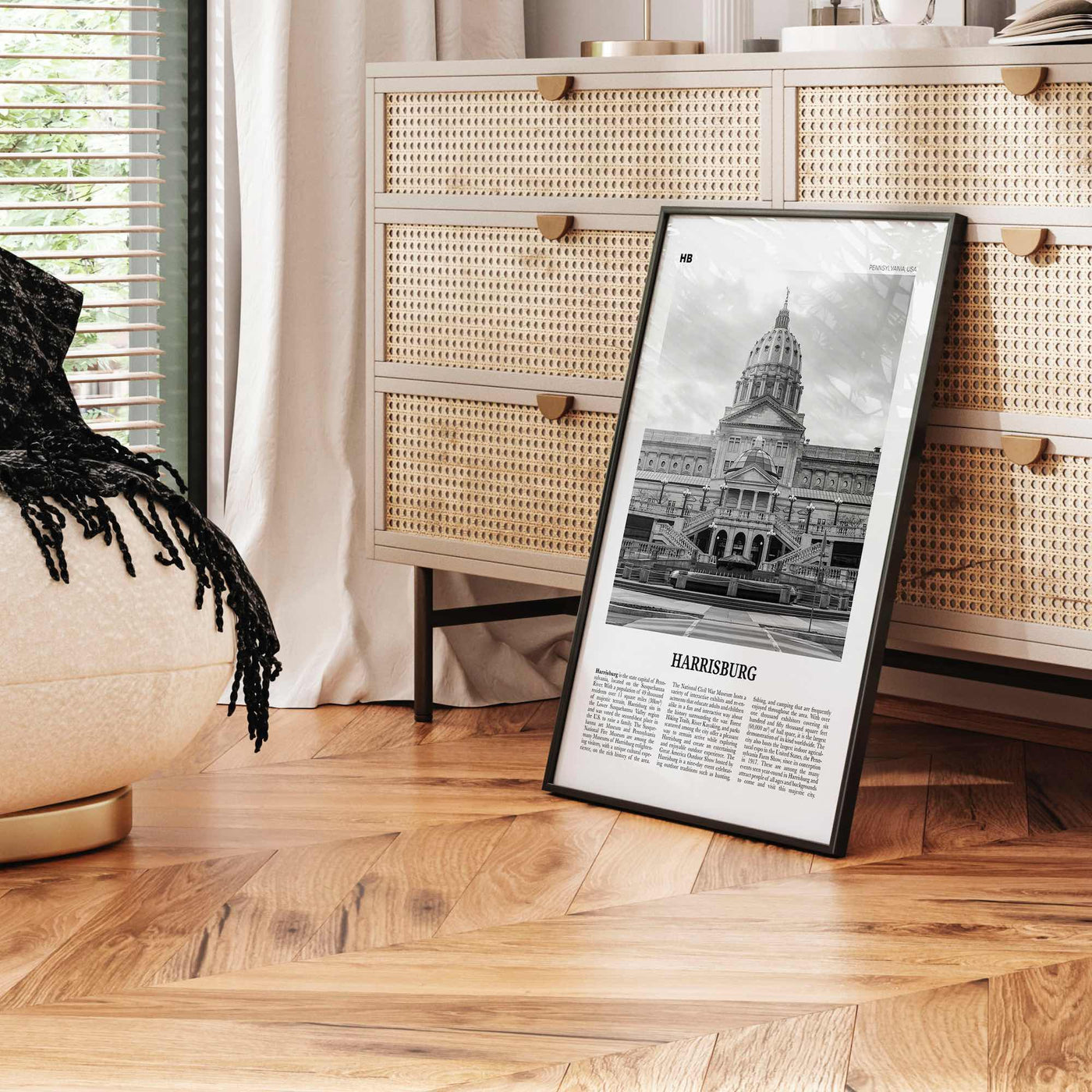 Harrisburg Print Black and White, Harrisburg Wall Art, Harrisburg Poster, Harrisburg Photo, Harrisburg Map, Pennsylvania, USA, United States