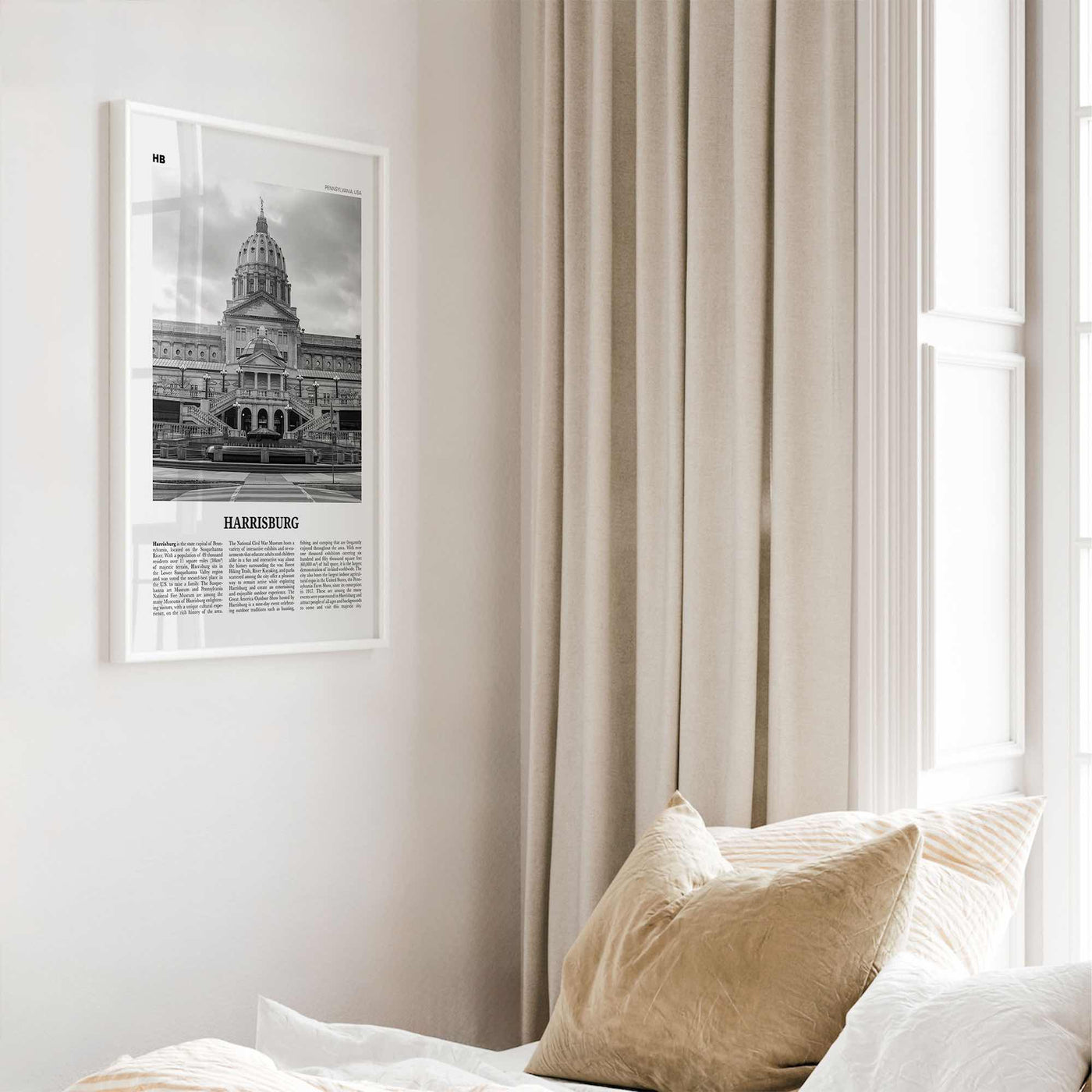 Harrisburg Print Black and White, Harrisburg Wall Art, Harrisburg Poster, Harrisburg Photo, Harrisburg Map, Pennsylvania, USA, United States