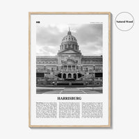 Harrisburg Print Black and White, Harrisburg Wall Art, Harrisburg Poster, Harrisburg Photo, Harrisburg Map, Pennsylvania, USA, United States
