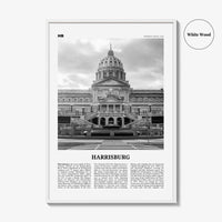 Harrisburg Print Black and White, Harrisburg Wall Art, Harrisburg Poster, Harrisburg Photo, Harrisburg Map, Pennsylvania, USA, United States