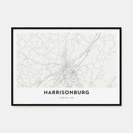 Harrisonburg Map Landscape Poster