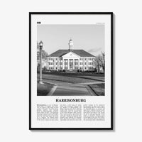 Harrisonburg Print Black and White, Harrisonburg Wall Art, Harrisonburg Poster, Harrisonburg Photo, Harrisonburg Map, Virginia, USA