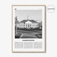 Harrisonburg Print Black and White, Harrisonburg Wall Art, Harrisonburg Poster, Harrisonburg Photo, Harrisonburg Map, Virginia, USA