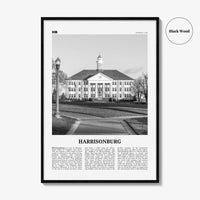 Harrisonburg Print Black and White, Harrisonburg Wall Art, Harrisonburg Poster, Harrisonburg Photo, Harrisonburg Map, Virginia, USA
