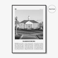 Harrisonburg Print Black and White, Harrisonburg Wall Art, Harrisonburg Poster, Harrisonburg Photo, Harrisonburg Map, Virginia, USA