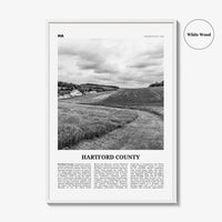 Hartford County Print Black and White, Hartford County Wall Art, Hartford County Poster, Hartford Photo, Hartford Wall Décor, Hartford Map