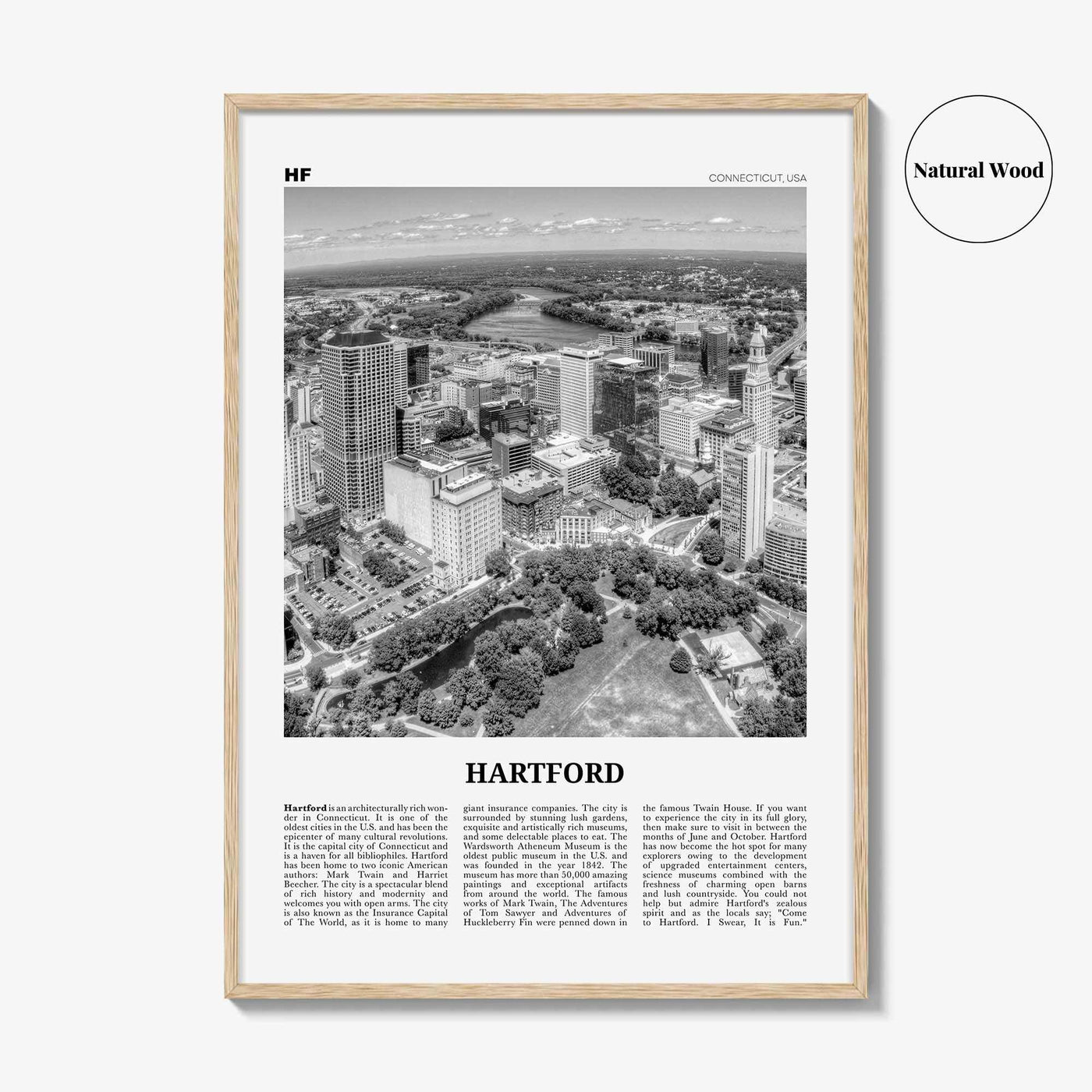 Hartford Print Black and White, Hartford Wall Art, Hartford Poster, Hartford Photo, Connecticut, USA, United States, North America