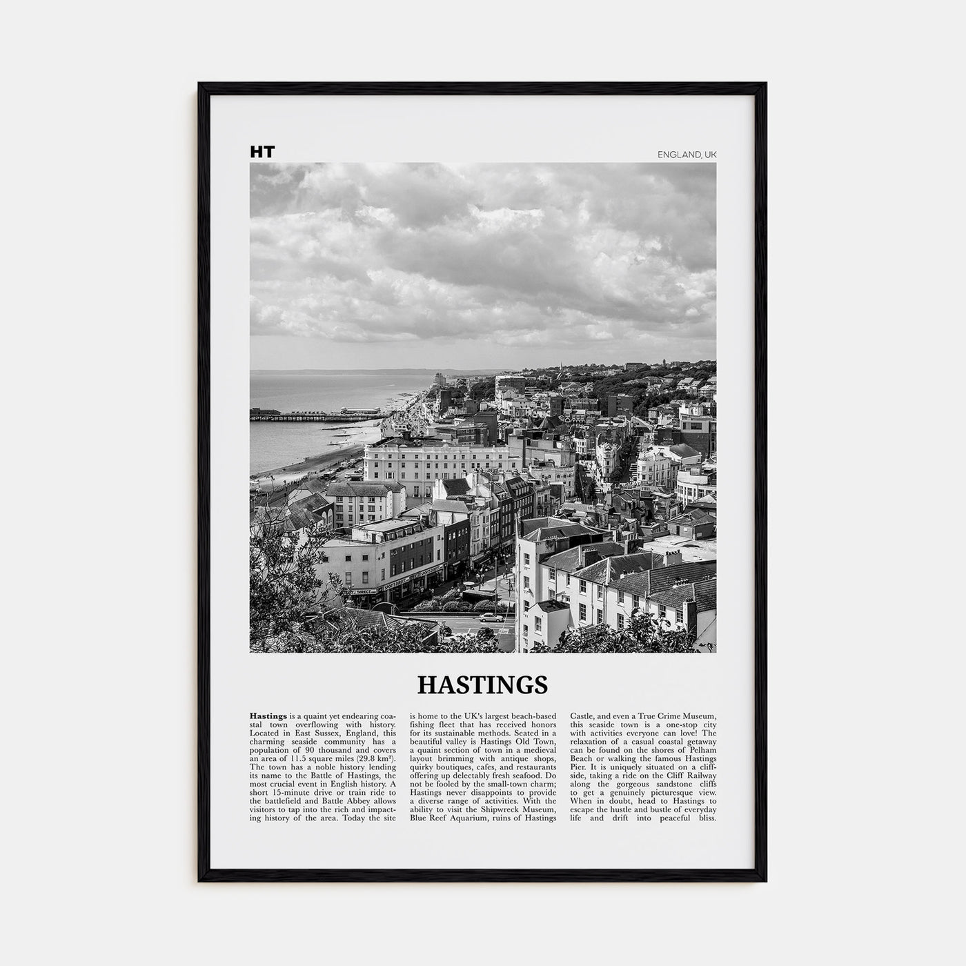 Hastings Travel B&W Poster