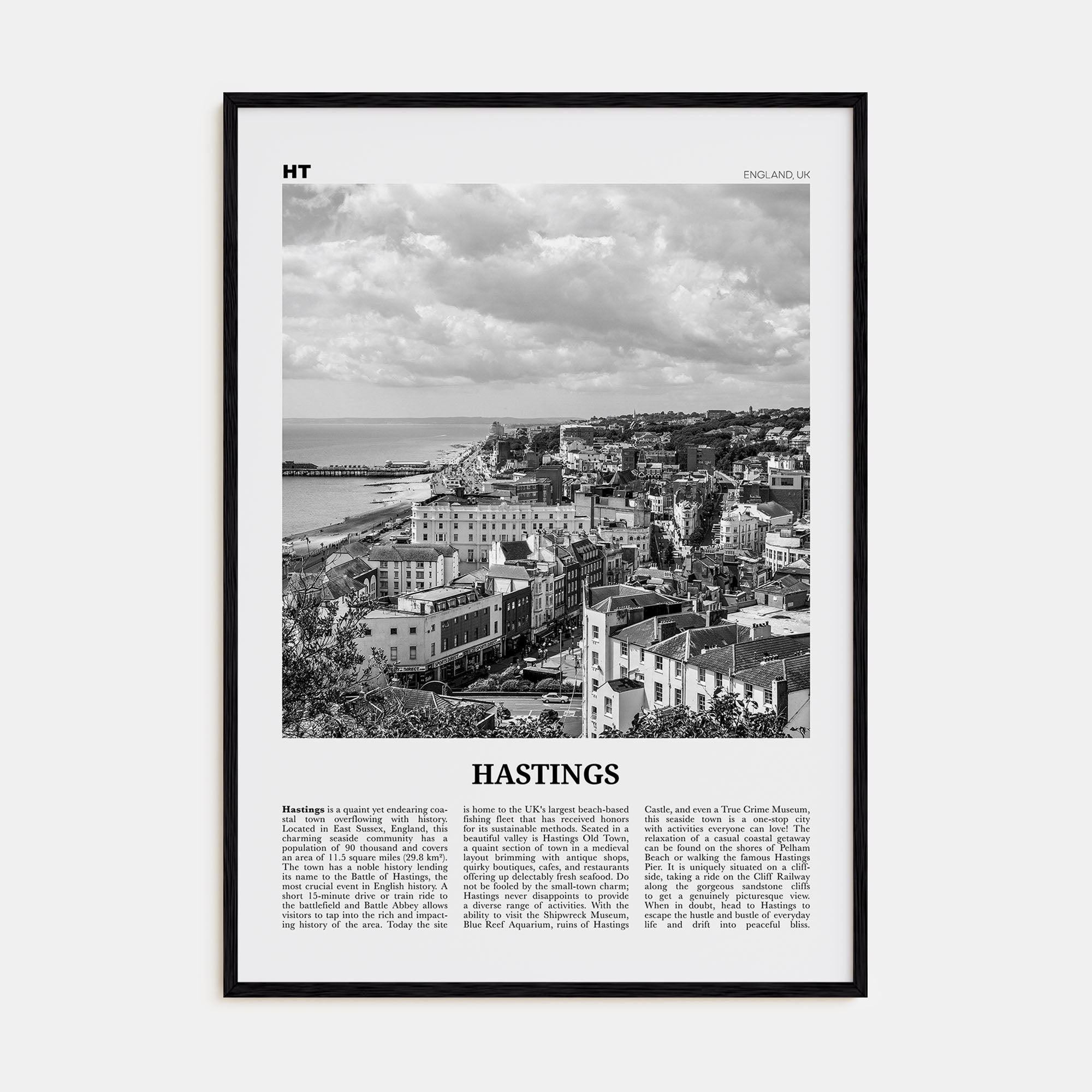 Hastings Travel B&W Poster