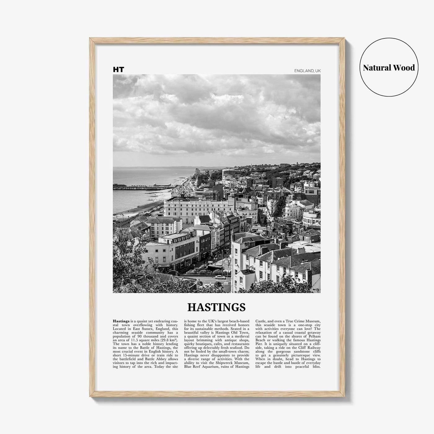 Hastings Print Black and White, Hastings Wall Art, Hastings Poster, Hastings Photo, Hastings Wall Décor, England, UK, United Kingdom