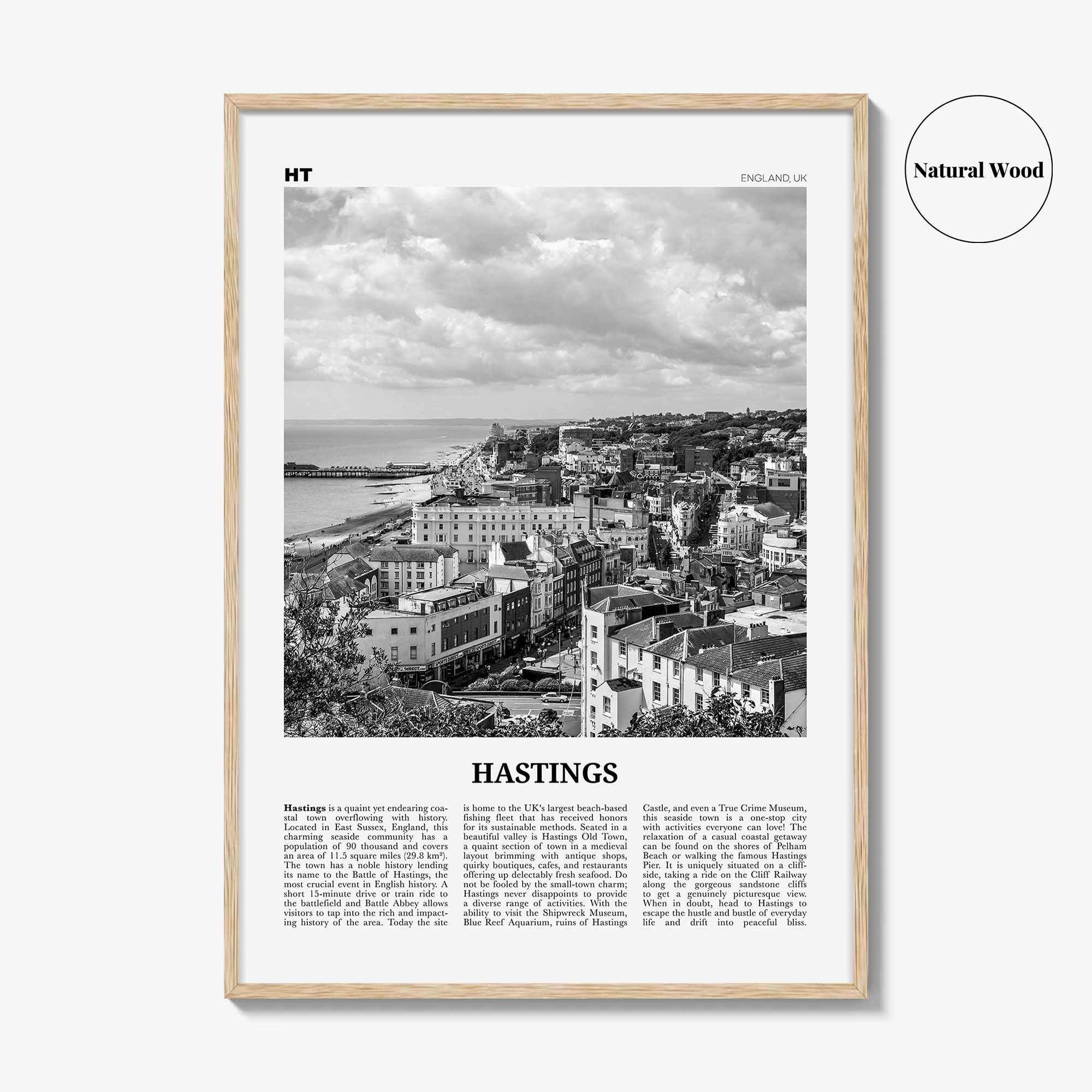 Hastings Print Black and White, Hastings Wall Art, Hastings Poster, Hastings Photo, Hastings Wall Décor, England, UK, United Kingdom