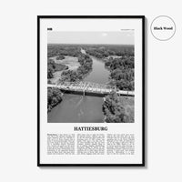 Hattiesburg Print Black and White, Hattiesburg Wall Art, Hattiesburg Poster, Hattiesburg Photo, Hattiesburg Wall Décor, Mississippi, USA