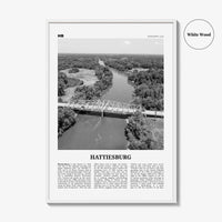 Hattiesburg Print Black and White, Hattiesburg Wall Art, Hattiesburg Poster, Hattiesburg Photo, Hattiesburg Wall Décor, Mississippi, USA