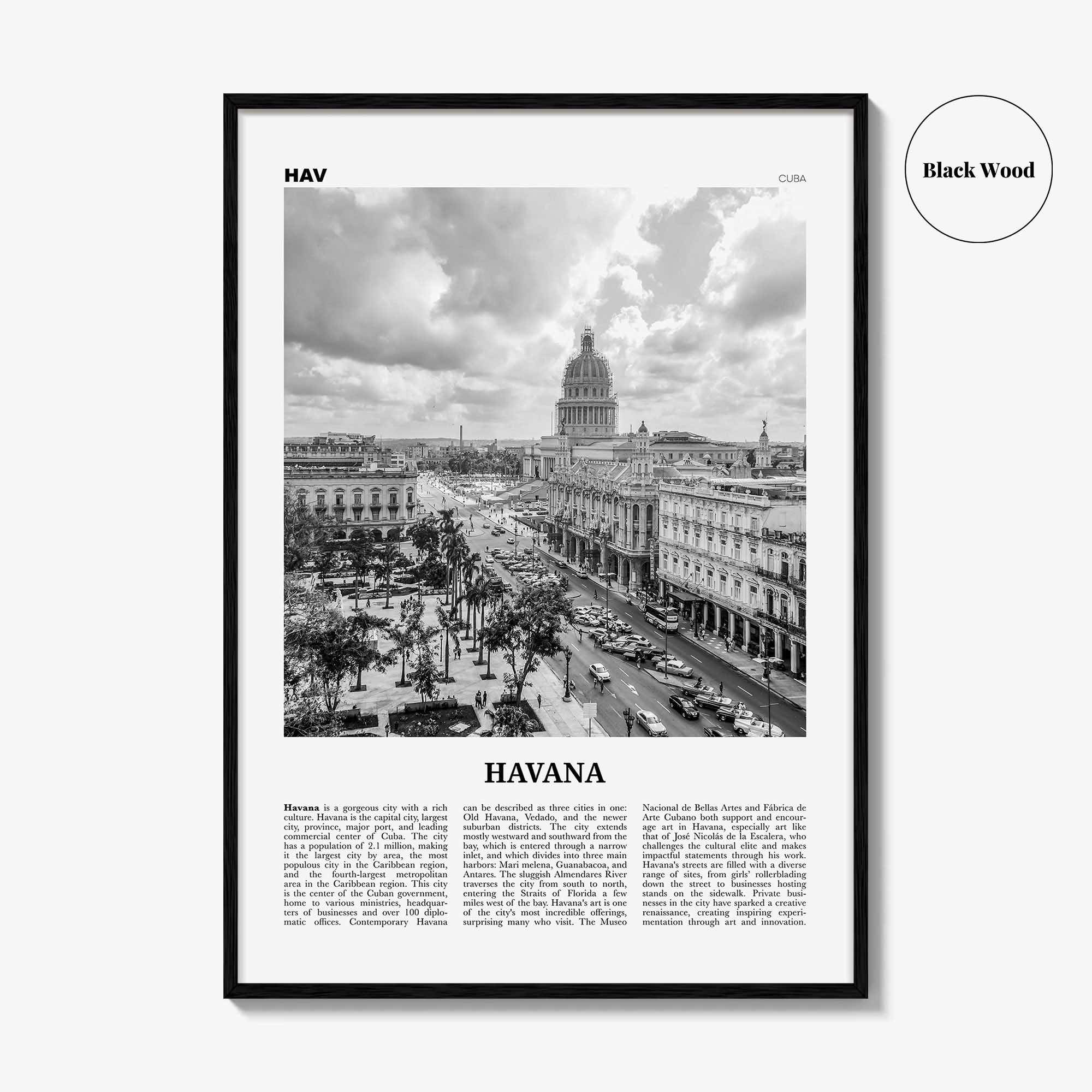 Havana Print Black and White No 1, Havana Wall Art, Havana Poster, Havana Photo, Havana Wall Decor, Cuba, La Habana, Cuban, Caribbean